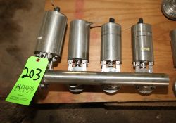 (4) S/S Air Actuated S/S Butterfly Valves in Manifold