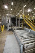 Krones S/S Depalletization System, Manf. No: K R74-147, with Infeed and Outfeed Roller Conveyor