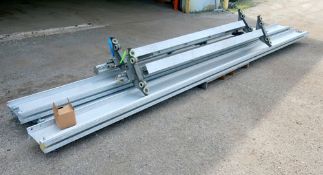 Gorbel 1000 lb cpacity trolley system with rails.