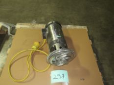 SS Pump missing cover - 2HP SS motor, 1725 RPM, 208 230/460V. -- (RIGGING INCLUDED WITH SALE