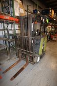 Clark 2,725 lb. Capacity Stand Up 36 V Electic Forklift, M/N ESMII5S, S/N ESM247-0454-8722FB, with
