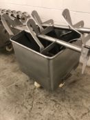 Portable Stainless Steel Tote for Bridge Dump, Approximately 26” x 26”