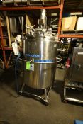 Precision 600 L S/S Jacketed Tank, S/N 7627, 316L S/S, Max. Working Pressure: 60 PSIG @ 350 F,