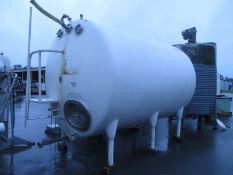Chicago Stainless Equipment 3000 Gal. Horizontal Jacketed Tank, S/N: 1837 Dims: 7ft dia x 15ft L x