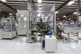 2003 Krones 18 Station Cut and Stack Labeler, Dual Nordson Pro Blue Glue System with Touchscreen