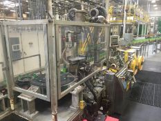 Trine 6500 Roll Fed Labeler, Setup for 20oz PET Bottles, S/S Frame, Touch Screen Controller,