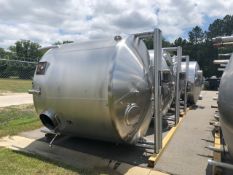 Cherry Burrell 4,000 Gal. Vertical S/S Tank with Top Mounted Agitator, Top & Side Man-way, CIP Spray