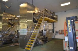 I&H Bottle Air Lowerator Cleaner Complete with Nercon 5-Lane Table Infeed Conveyor, Single Lane