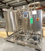 Approx 200 Gallons, Skid Mounted S/S CIP System, with Feldmeier Hinged Lid S/S Tank, S/N 5094009,