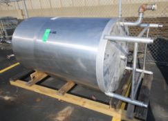 Approx 500 Gallon, verticle S/S CIP Tank, with Top Access Door, Mounted on S/S Legs, Overall