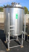 Cherry Burrel 250 Gal. Vertical Single Wall S/S Tank, with Cone Bottom with 4