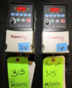 Allen Bradley PowerFlex 4, 2 and 1 hp VFDs, Cat # 22A-D4PN0N104 and 22A-D2P3N104, Series A, 380-