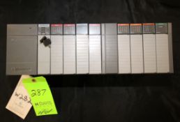 Allen Bradley SLC 500 PLC Rack, with Power Supply Cat. #1746-P2, Ser. C, with (10) Slot Rack Cat. #