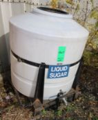300 Gal Portable Poly Tank, with Forklift Attachment Carrier, (Note: Missing Lid) (W170) Rigging/