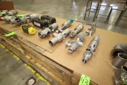 Lot of Assorted S/S Air Valves and (3) Actuated Ball Valves, Air Valves Include Tri-Clover & WCB