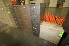 (5) Vertical Filing Cabinets, with 5-Drawers, and (1) 2-Door Horizontal Filing Cabinet