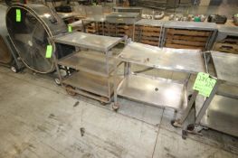 S/S Carts, with S/S Bottom Shelf, Aprox. 3' L x 3' W