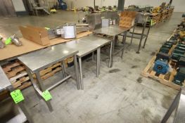 Lot of Assorted S/S Tables and Plant Fixtures, (6) Total Pieces, (1) Desk Tye with Bottom Shelf