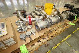 Lot of Assorted Heavy Duty S/S Sweetener Pipe and Valving, Aprox. 7