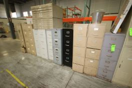 (11) Vertical Filing Cabinets with (5) Drawers, and (1) 10-Drawer Horizontal Filing Cabinet