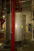 St. Regis 1,400 Gal. Single Wall S/S Tank, Sloped Bottom, Dual CIP Spray Balls, Top Mounted
