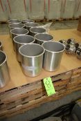 S/S Containers with S/S Lids, Dims.: Aprox. 9-1/2