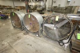 Tuff + Gusty and Venco Industrial Fans, Mounted on Portable Frames, Aprox. 43