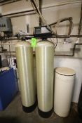 Water Softener System, with (2) Vertical Tanks and Top Mounted Meter, Tanks Dims.: Aprox. 66