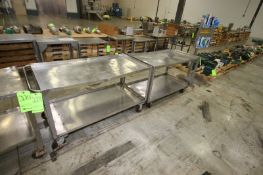 S/S Carts, with S/S Bottom Shelf, Aprox. 4' L x 3' W