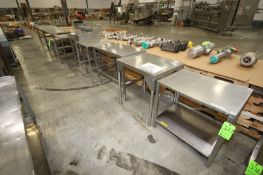Lot of Assorted S/S Tables and S/S Foreman Desk, (1) with S/S Bottom Shelf