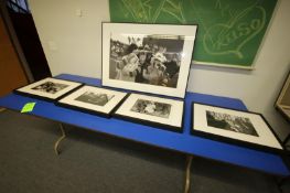 Framed and Matted Photography - Black and White depicting scenes with people, Approx. 23
