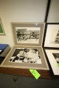 Framed and Matted Photography- Black and White depicting scenes with people, Approx. 31