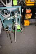 Various Vintage Tripods including P&B 3-section professional tripod (polished aluminum, blue