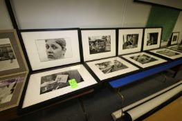 Framed and Matted Photography- Black and White depicting scenes with people, Approx. 32