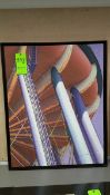 Framed and Matted Photography- Water Tower Digital Print by June Edwards, Approx. 31