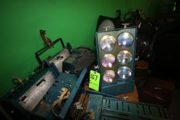 Berkey-Colortran Inc. photographic studio light fixture, multi-directional 6 lens - S/Ns: 202, 204