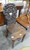 Oak hall chair,