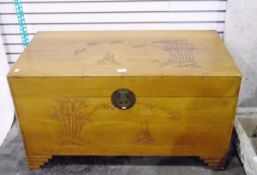 20th century carved blanket box,