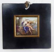 Late 18th century enamelled porcelain plaque of rectangular form,
