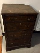 Mahogany chest of four graduating drawers, on bracket feet, 52.