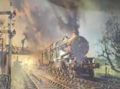 Large quantity of unframed prints of locomotives and other subjects,