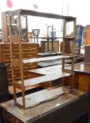 Victorian mahogany pembroke table and a set of five-height open wall shelves (2)