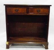 Modern oak bookcase fitted with two short drawers over open shelves