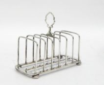 Early 20th century silver toast rack, Birmingham, maker's mark 'Hukin & Heath & Co', 6.
