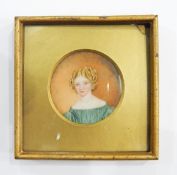 19th century portrait miniature on ivory,