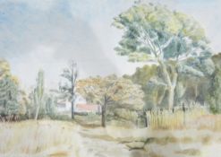 Framed watercolour of Walter Street, Pretoria, signed lower right 'Victor 69',