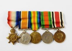 WWI 1914-15 Star, War medal and Victory medal named to 