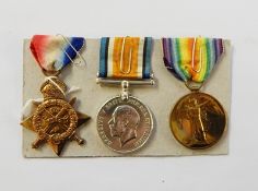 WWI 1914 Star, War medal and Victory medal named to 