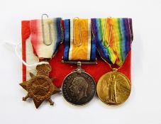 WWI 1914-15 Star, War medal and Victory medal named to 