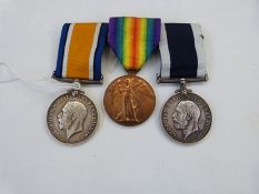 WWI War medal and Victory medal and Royal Navy long service and good conduct medal named to 